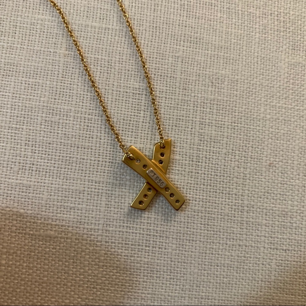 Tiffany & Co 18K Gold Platinum Diamond Pendant - Picture 5 of 5